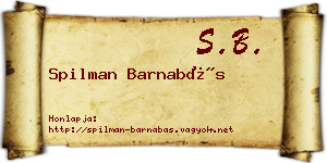 Spilman Barnabás névjegykártya